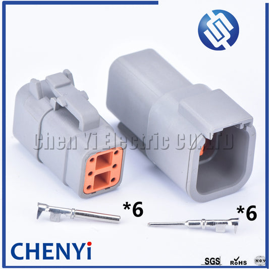 6 Pin DTM connector DTM06-6S Male or Female Auto Waterproof Connector Automotive Sealed Plug DTM04-6P For Deutsch