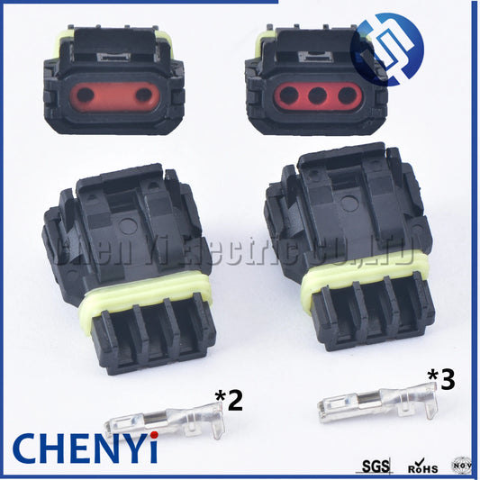 2 Sets 2/3 Pin Molex Automotive Plastic Housing Wiring Waterproof Electrical Connector Car Mirror Turn Signal Plug 52117-0241
