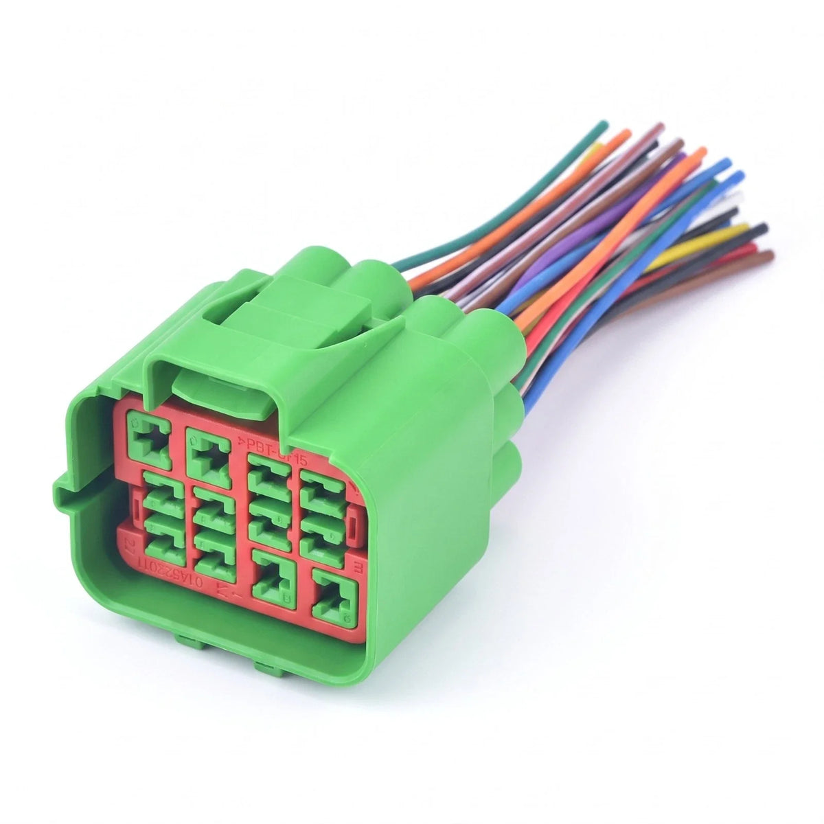 Green prewired 12-pin headlamp connector plug